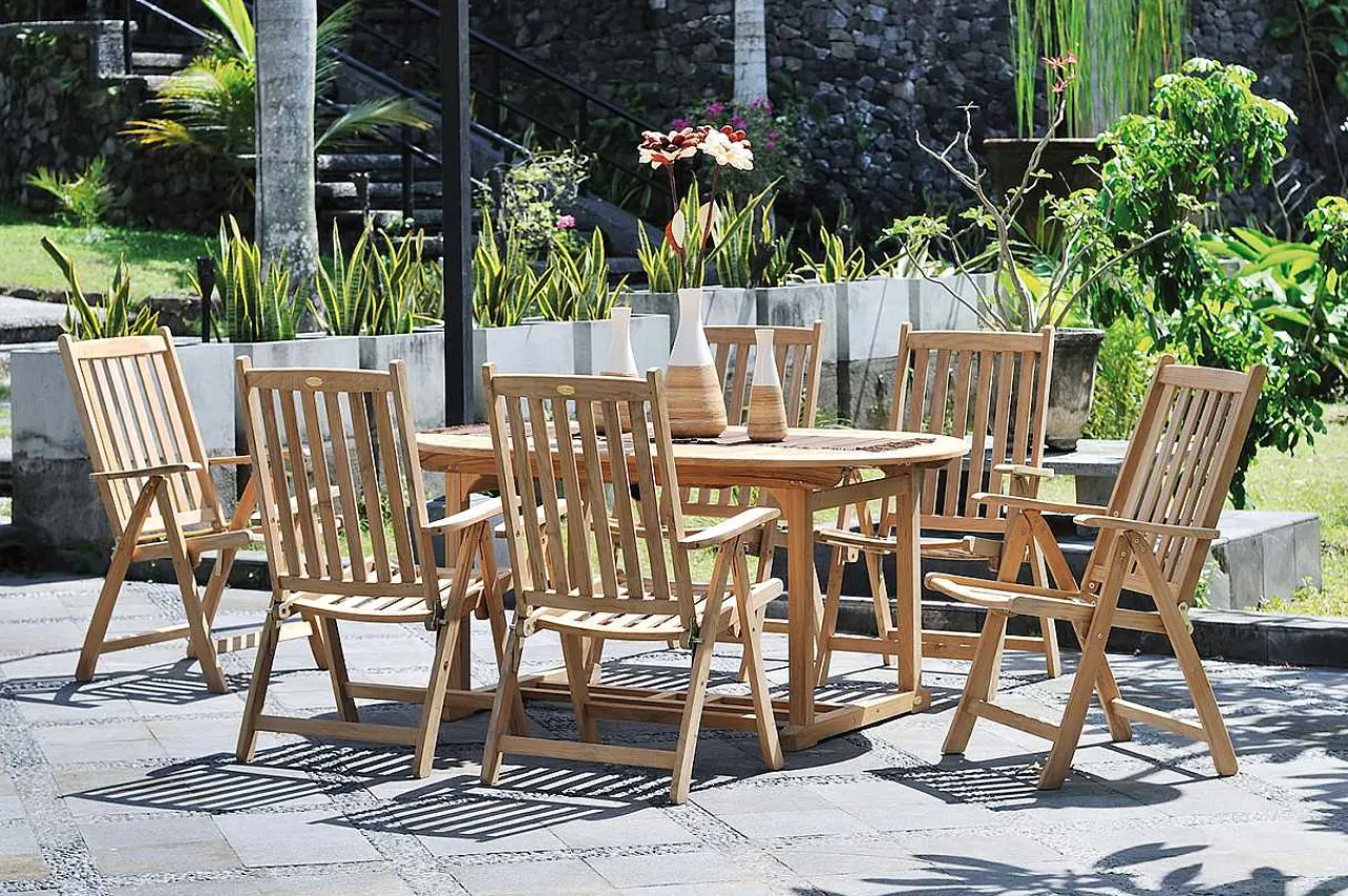 mutoni pleasure Garten Essgruppe Solo I Teak Natur (5-Tlg)> Garten Essgruppen