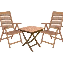 mutoni pleasure Garten Essgruppe Solo Ii Teak Natur (3-Tlg)> Garten Essgruppen