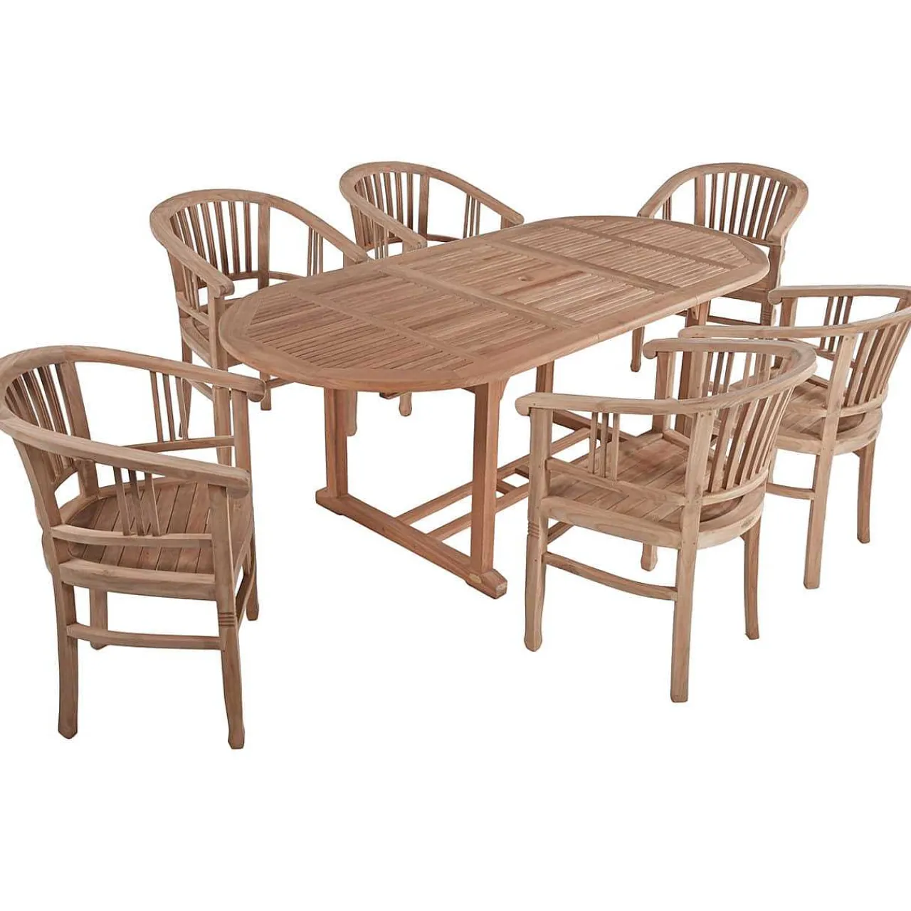 mutoni pleasure Garten Essgruppe Solo Iii Teak Natur (7-Tlg)> Garten Essgruppen