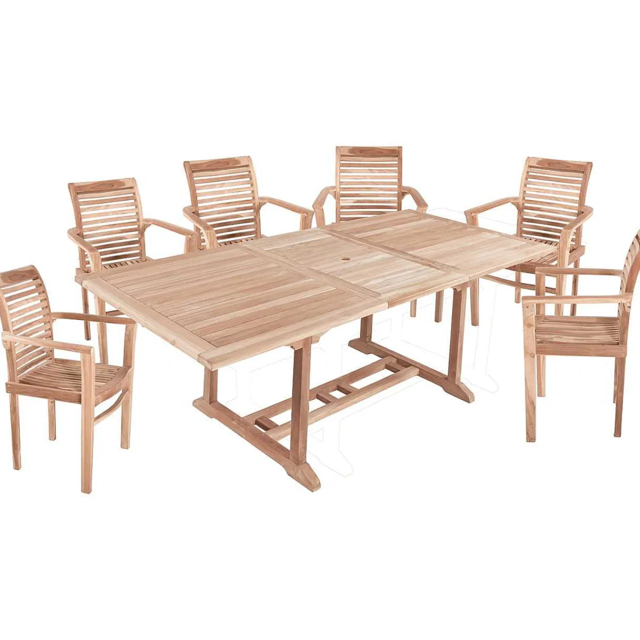 mutoni pleasure Garten Essgruppe Solo Teak (7-Tlg)> Garten Essgruppen