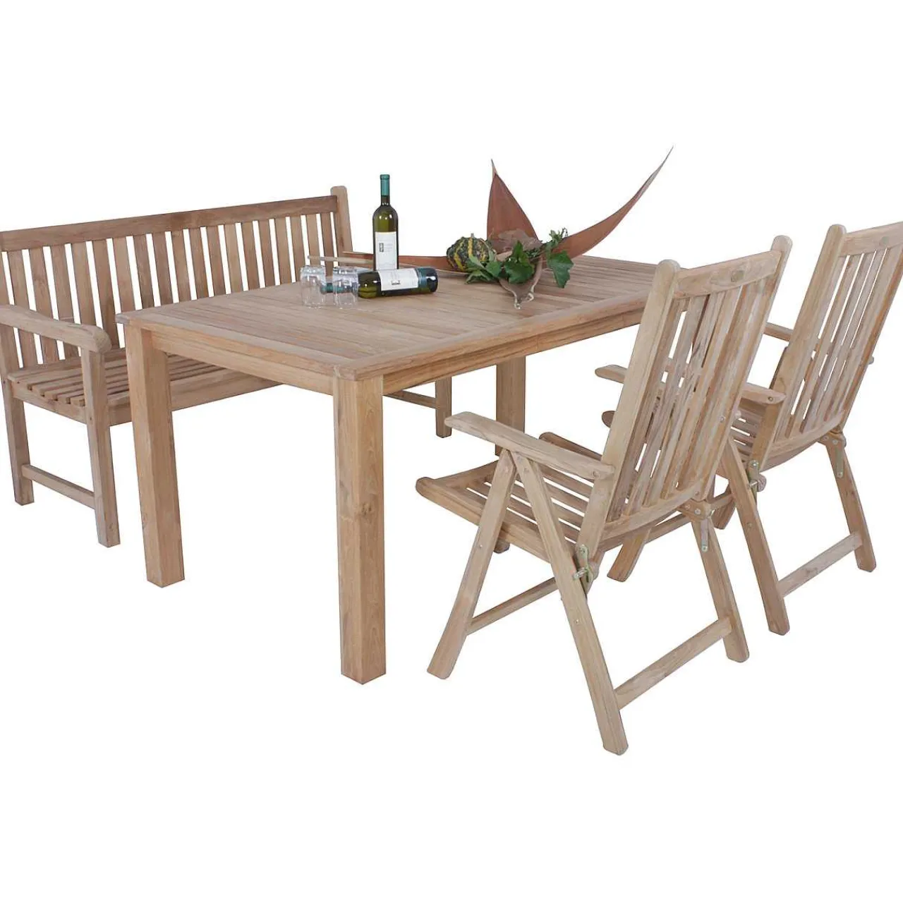 mutoni pleasure Garten Essgruppe Solo V Teak Natur (5-Tlg)> Garten Essgruppen