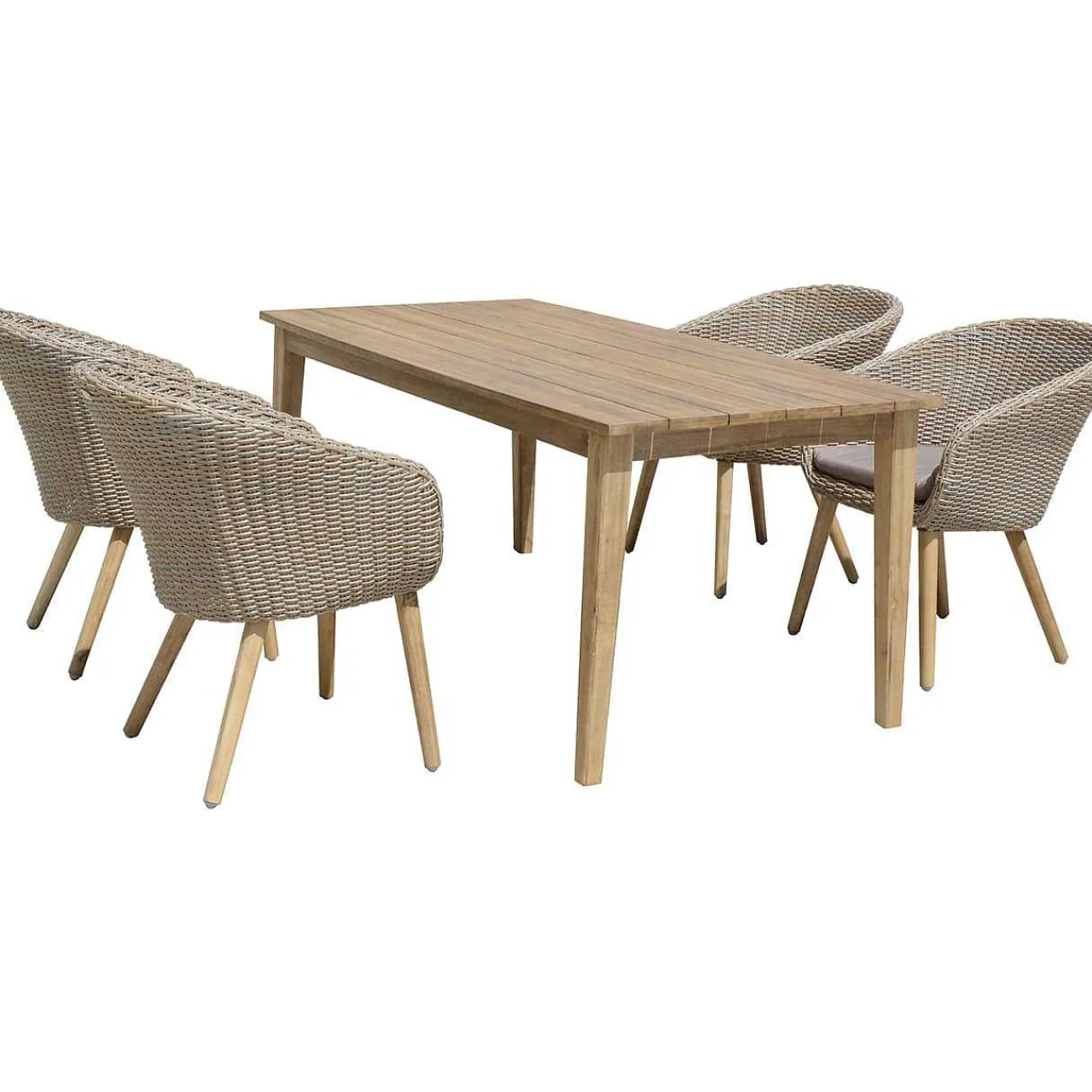 mutoni pleasure Garten Essgruppe Visalia Akazie Natur Grau (5-Tlg)> Garten Essgruppen