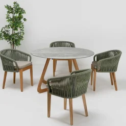 mutoni ethnic Garten Esstisch Corinto Rund Teak Keramik 145><noscript><img width=