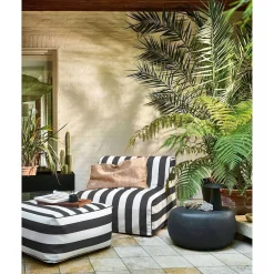 mutoni living Garten Hocker Sit Aufblasbar Schwarz/Weiss Gestreift><noscript><img width=