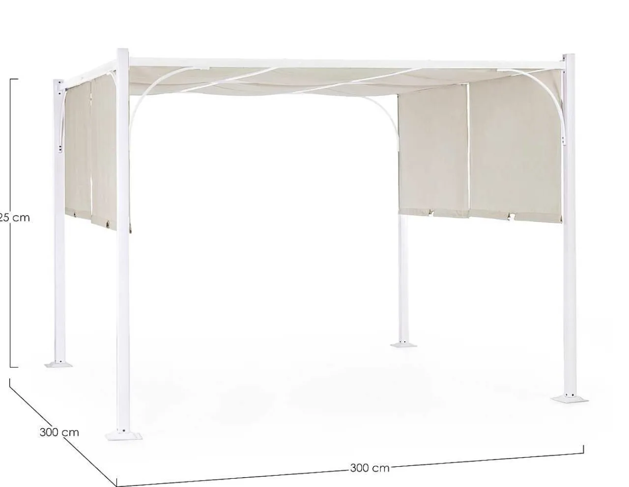 mutoni lifestyle Garten Pavillon Slide 300X300 Weiss> Pavillons Und Gartenzelte