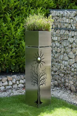 mutoni pleasure Garten Pflanzsaule Buche Edelstahl Silber><noscript><img width=