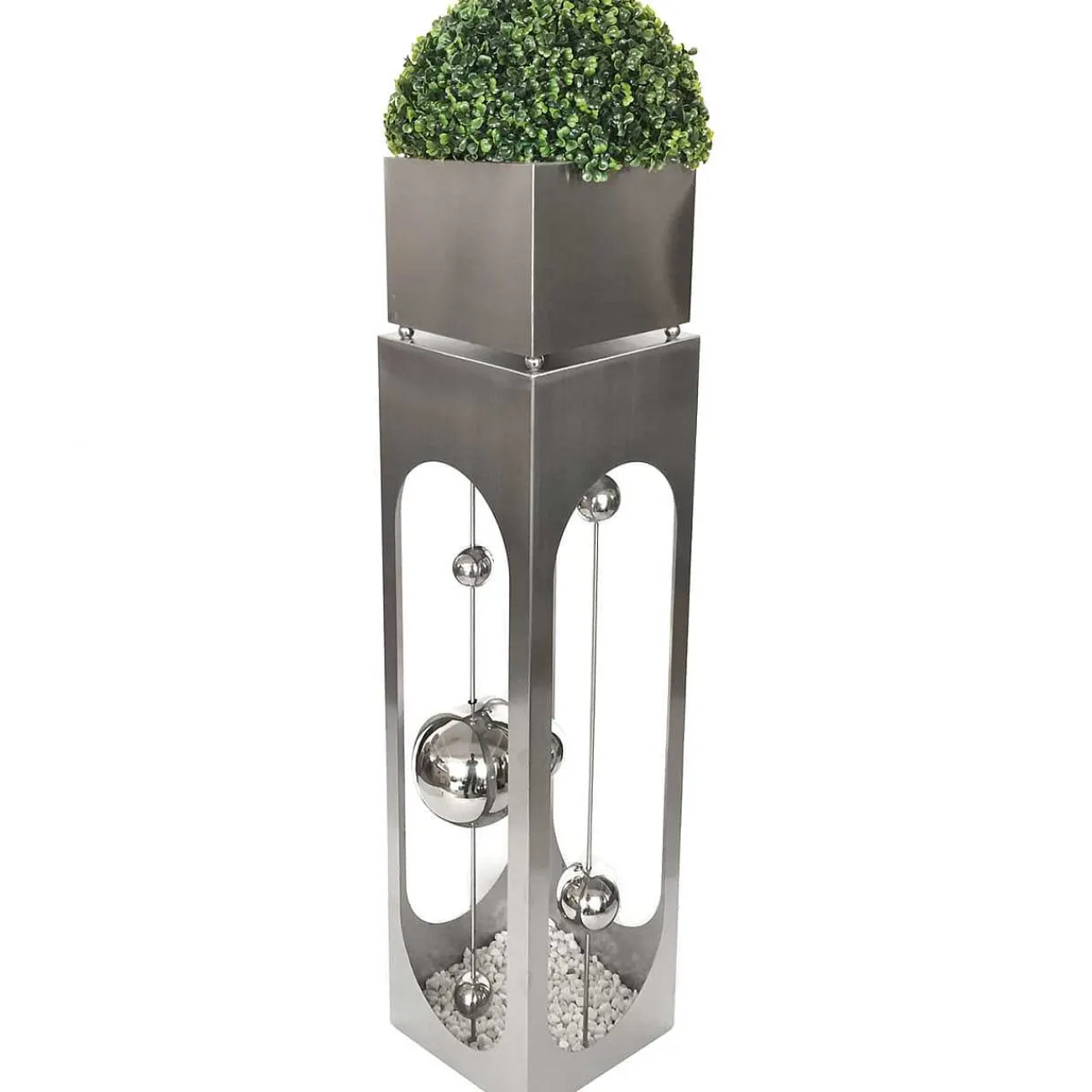 mutoni pleasure Garten Pflanzsaule Patio Edelstahl Silber> Gartendeko