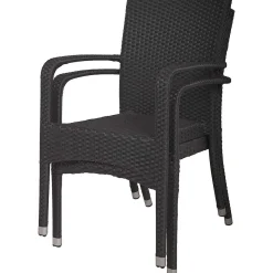 mutoni pleasure Garten Stapelstuhl London Schwarz (2-Er Set)> Stapelstühle