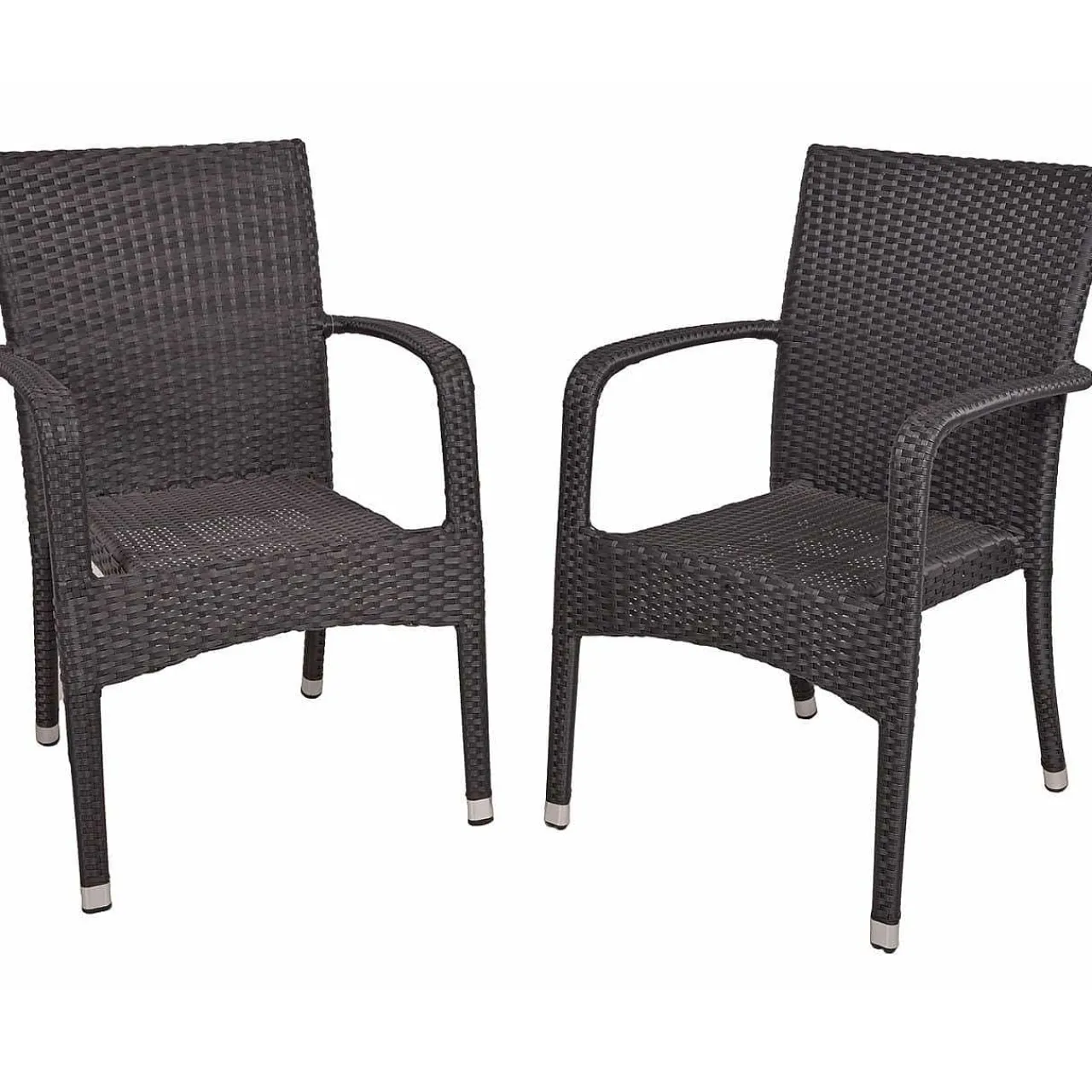 mutoni pleasure Garten Stapelstuhl London Schwarz (2-Er Set)> Stapelstühle