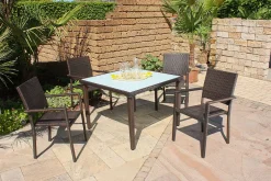 mutoni pleasure Garten Stapelstuhl Malaga Braun><noscript><img width=