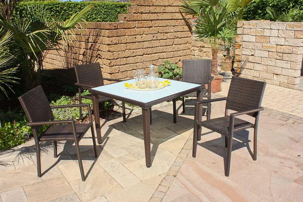 mutoni pleasure Garten Stapelstuhl Malaga Braun (2-Er Set)> Stapelstühle