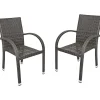 mutoni pleasure Garten Stapelstuhl Modesto Dunkelgrau (2-Er Set)> Stapelstühle