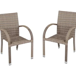 mutoni pleasure Garten Stapelstuhl Modesto Sandbraun (2-Er Set)> Stapelstühle