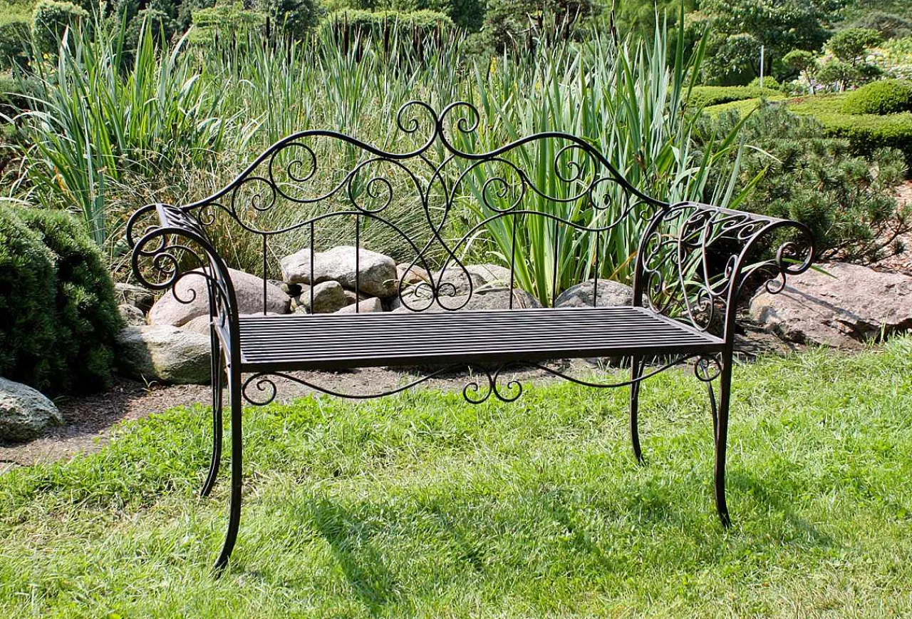 mutoni pleasure Gartenbank Selene Stahl Schwarzbraun 143> Gartenbänke