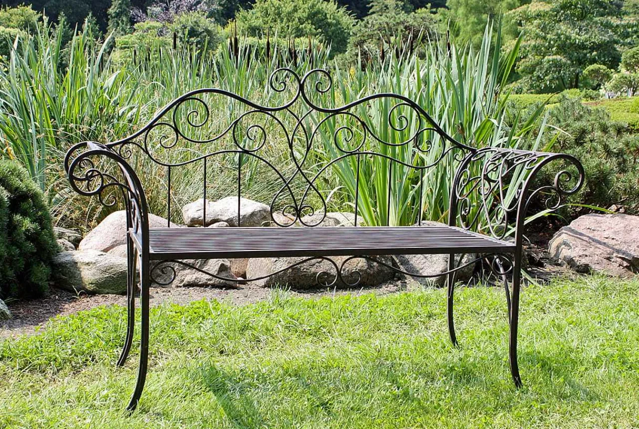 mutoni pleasure Gartenbank Selene Stahl Schwarzbraun 143> Gartenbänke