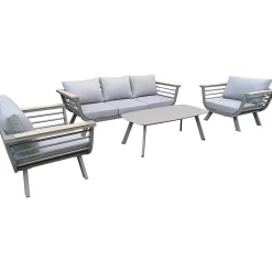 mutoni pleasure Gartenlounge Aroa Hellgrau (4-Er Set)> Gartenlounge
