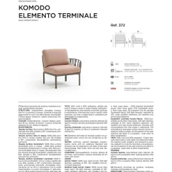 NARDI outdoor Gartenlounge Komodo Endelement Anthrazit Blau> Loungeelemente
