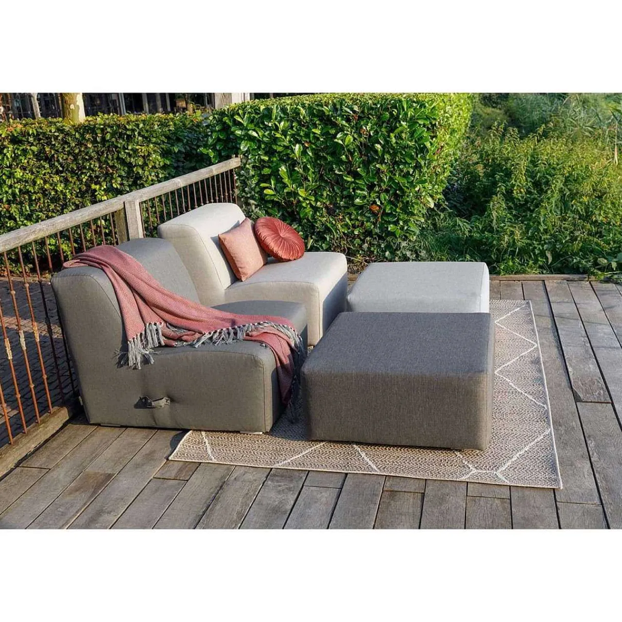 mutoni living Gartenlounge Kubbano 1-Sitzer Element Steingrau> Loungeelemente