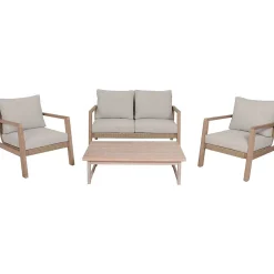 mutoni pleasure Gartenlounge San Mateo Beige Natur (4-Er Set)><noscript><img width=