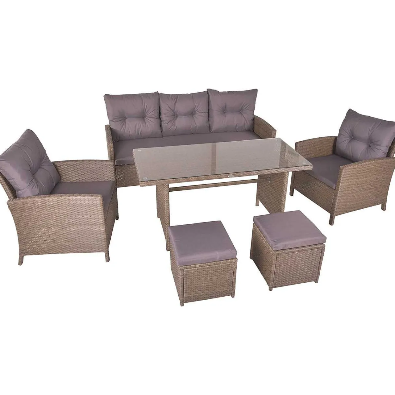 mutoni pleasure Gartenlounge Sevilla Braun (6-Er Set)> Gartenlounge