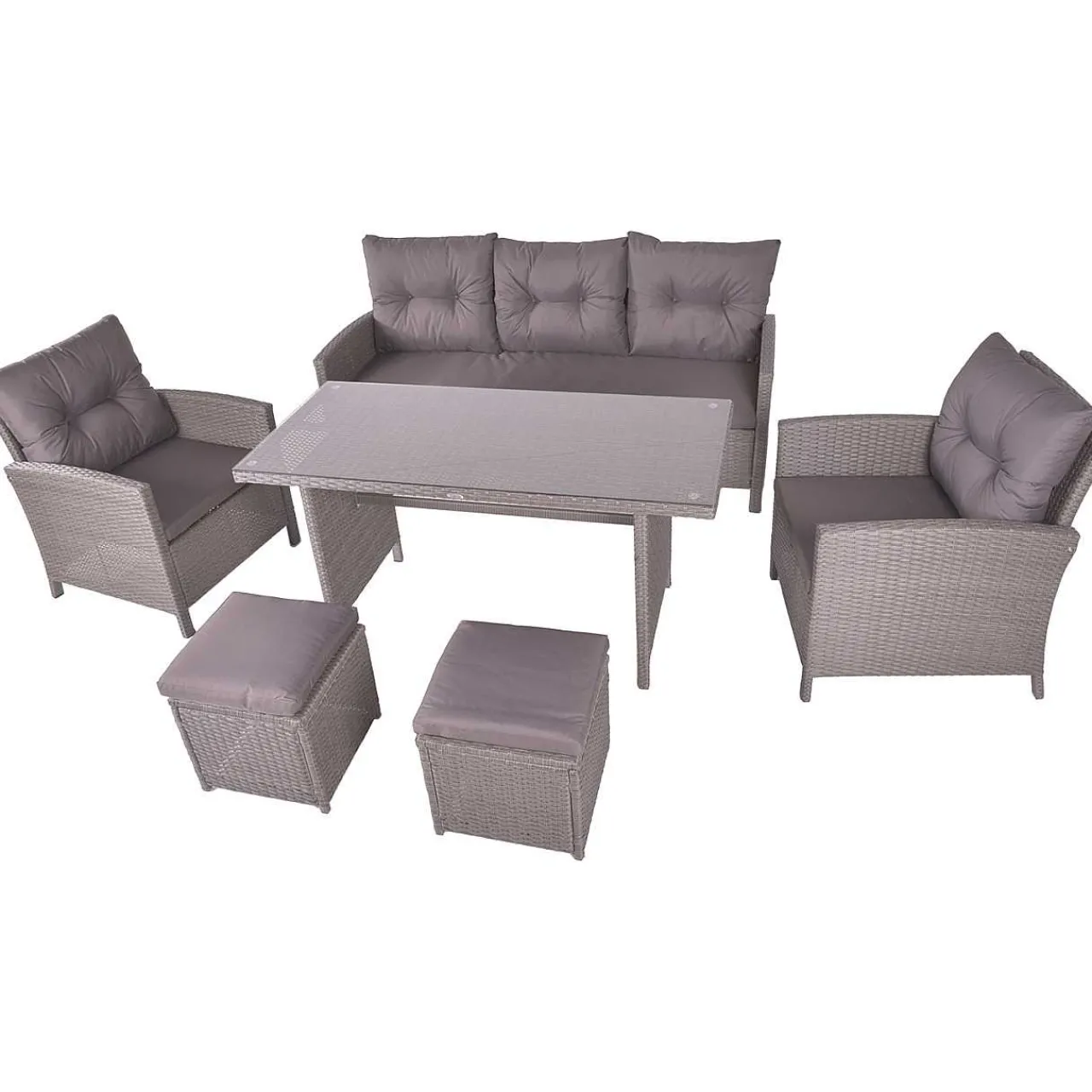 mutoni pleasure Gartenlounge Sevilla Grau (6-Er Set)> Gartenlounge