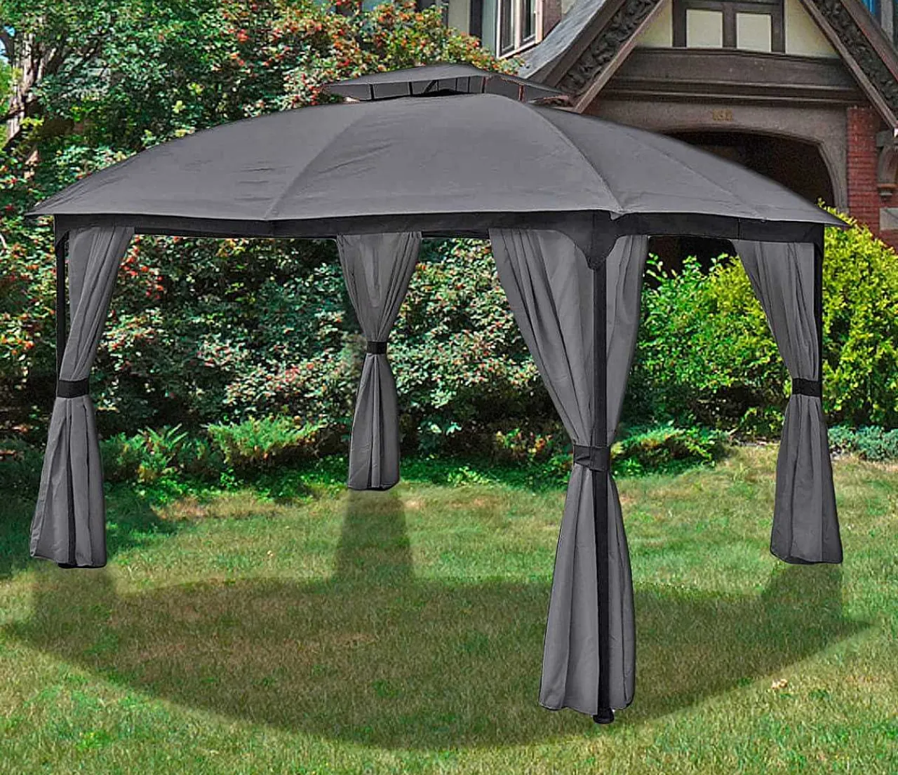 mutoni pleasure Gartenpavillon Kama Anthrazit 360X300> Pavillons Und Gartenzelte