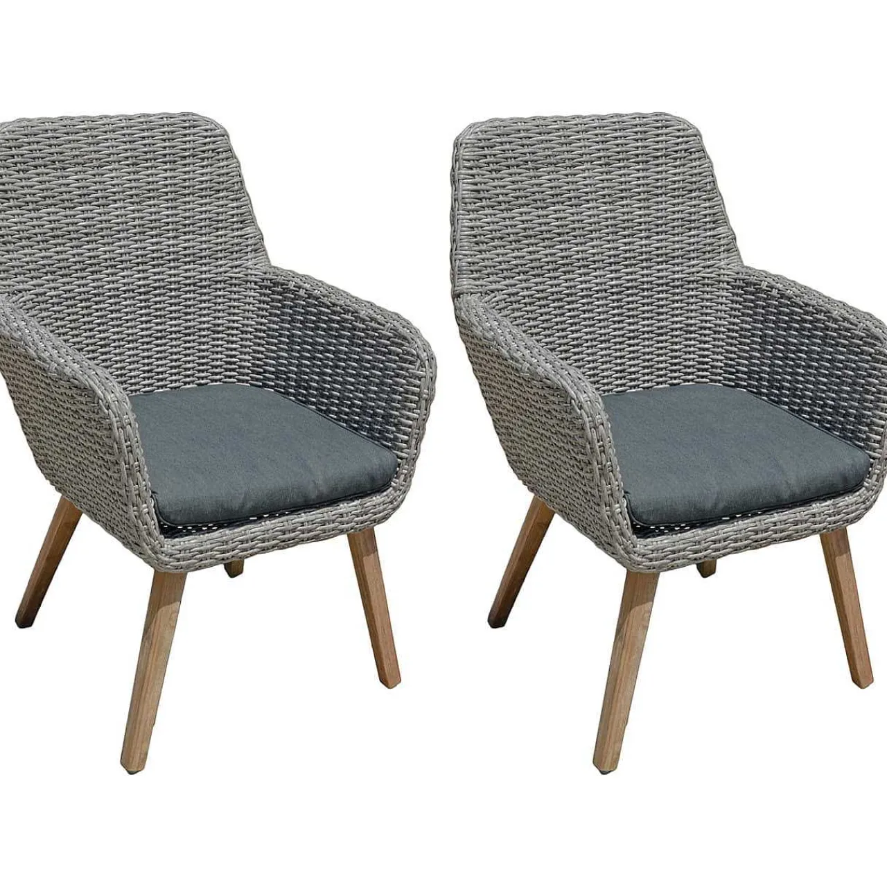mutoni pleasure Gartensessel-Set Rapallo Grau (2-Tlg)> Gartensessel