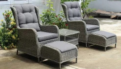mutoni pleasure Gartensessel-Set Valencia Grau (5-Tlg)> Gartensessel