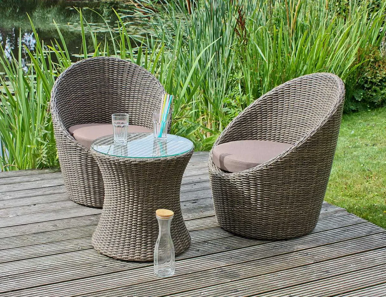 mutoni pleasure Gartenset Maribor Korianderbraun (3-Tlg)> Gartensessel