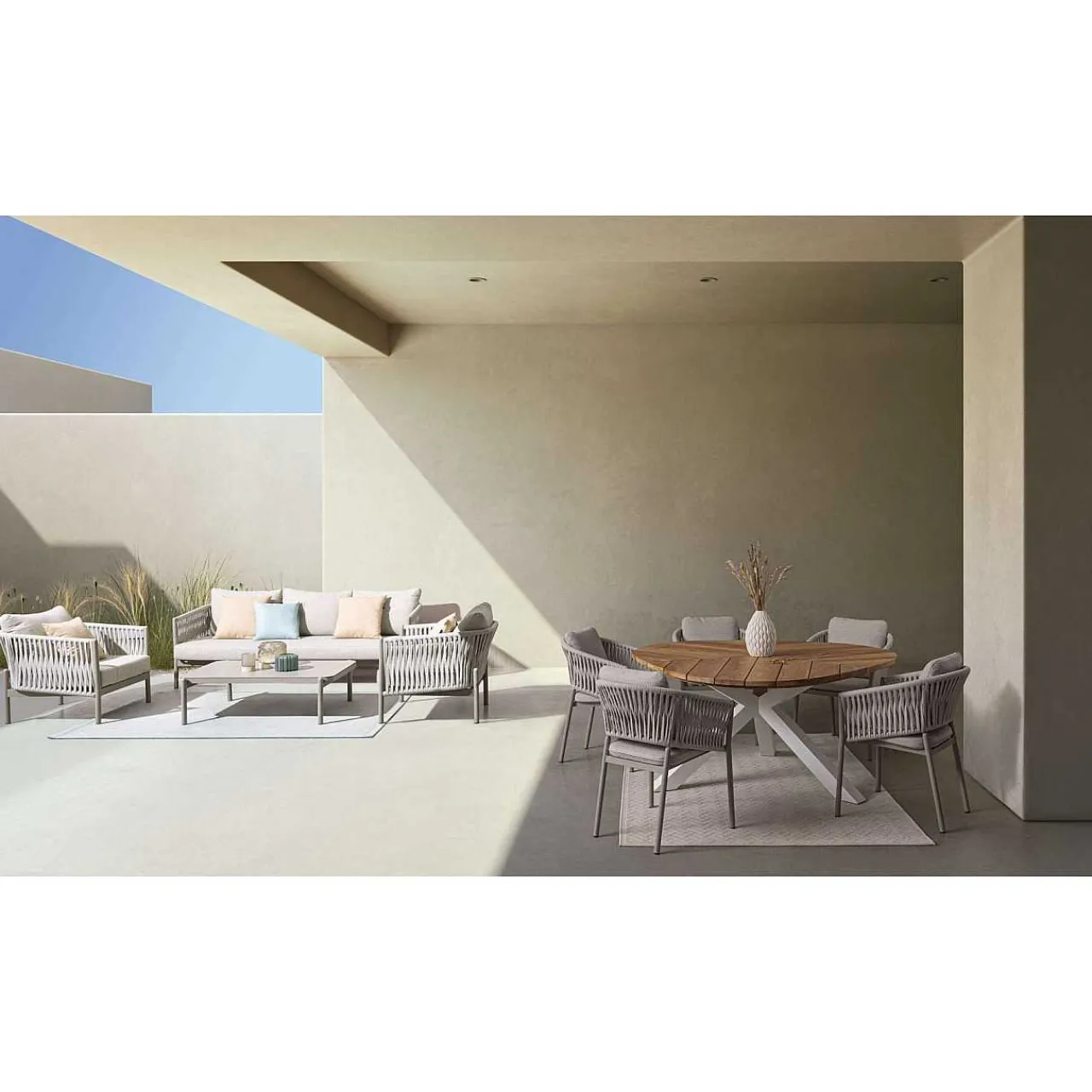 mutoni lifestyle Gartensofa Florencia 3-Sitzer Hellgrau> Gartensofas