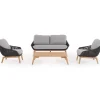 mutoni lifestyle Gartensofa Tamires 3-Sitzer Teakholz Anthrazit> Gartensofas