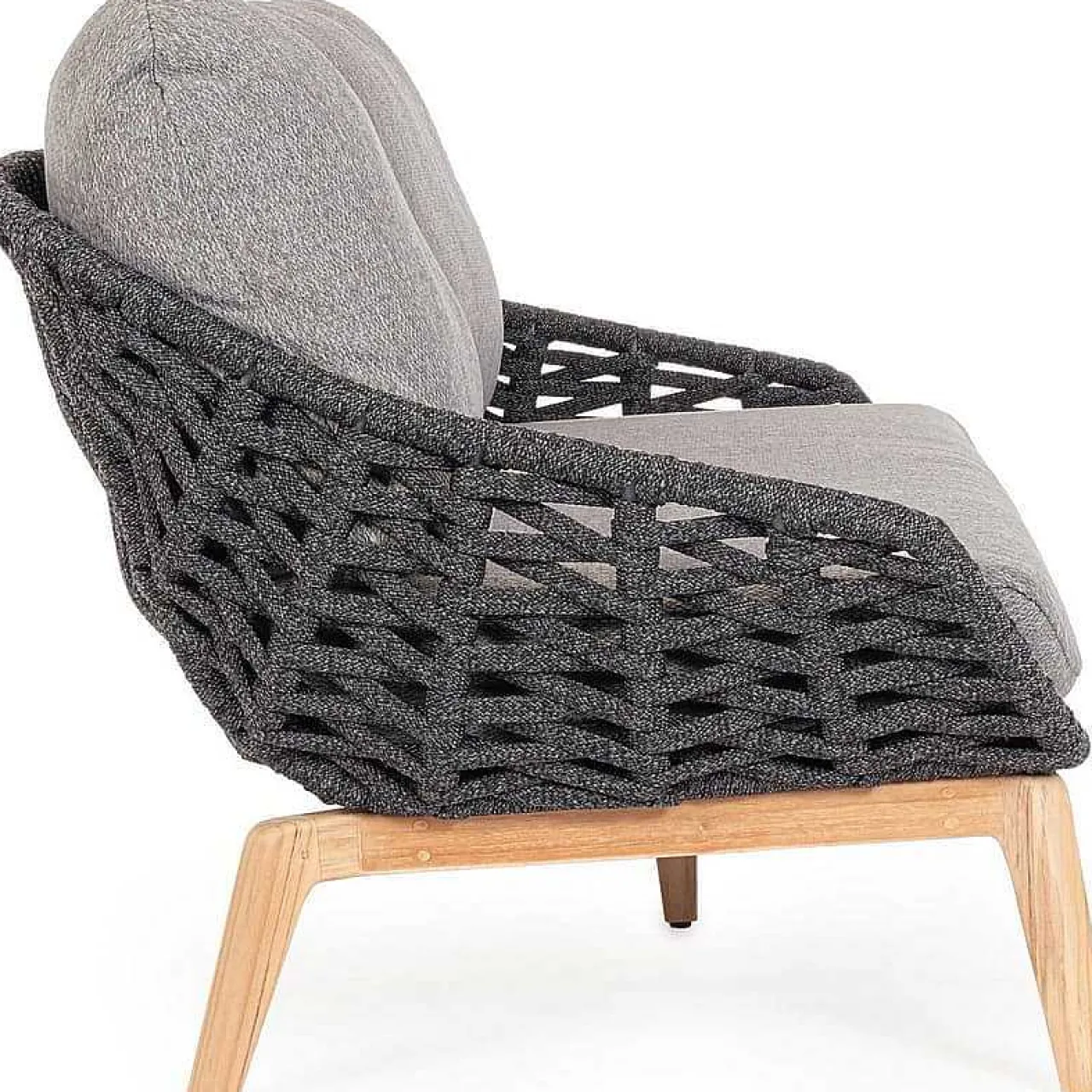 mutoni lifestyle Gartensofa Tamires 3-Sitzer Teakholz Anthrazit> Gartensofas