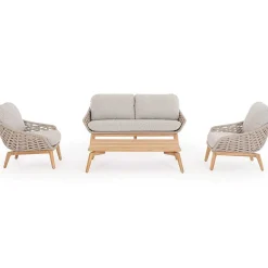 mutoni lifestyle Gartensofa Tamires 3-Sitzer Teakholz Beige> Gartensofas
