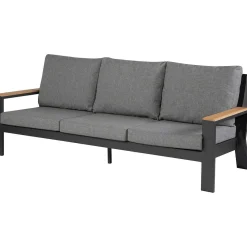 mutoni living Gartensofa Valerie 3-Sitzer Teak Anthrazit 214> Gartensofas
