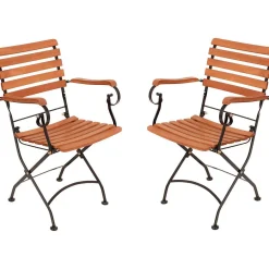mutoni pleasure Gartenstuhl Wien Natur (2-Er Set)> Klappstühle