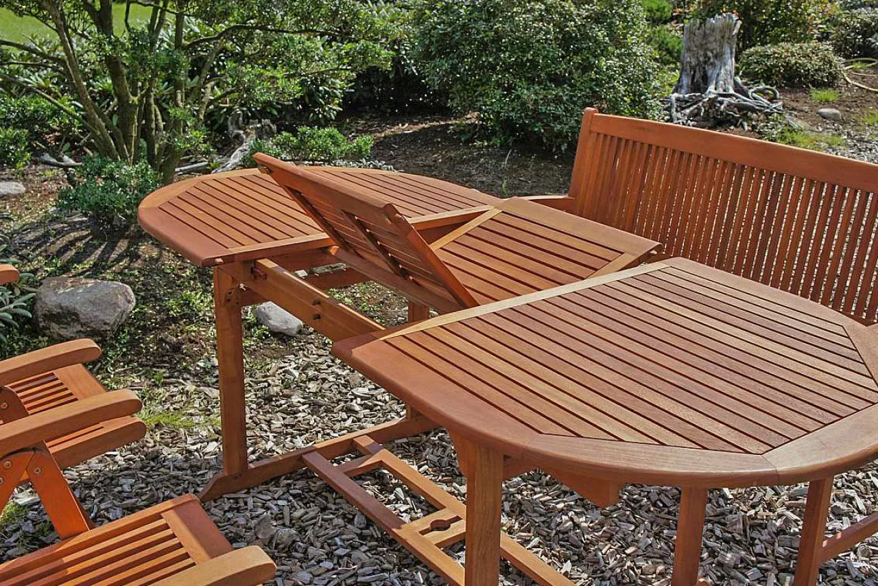 mutoni pleasure Gartentisch Stockholm Eukalyptus Natur Oval 150-200X90> Garten Esstische