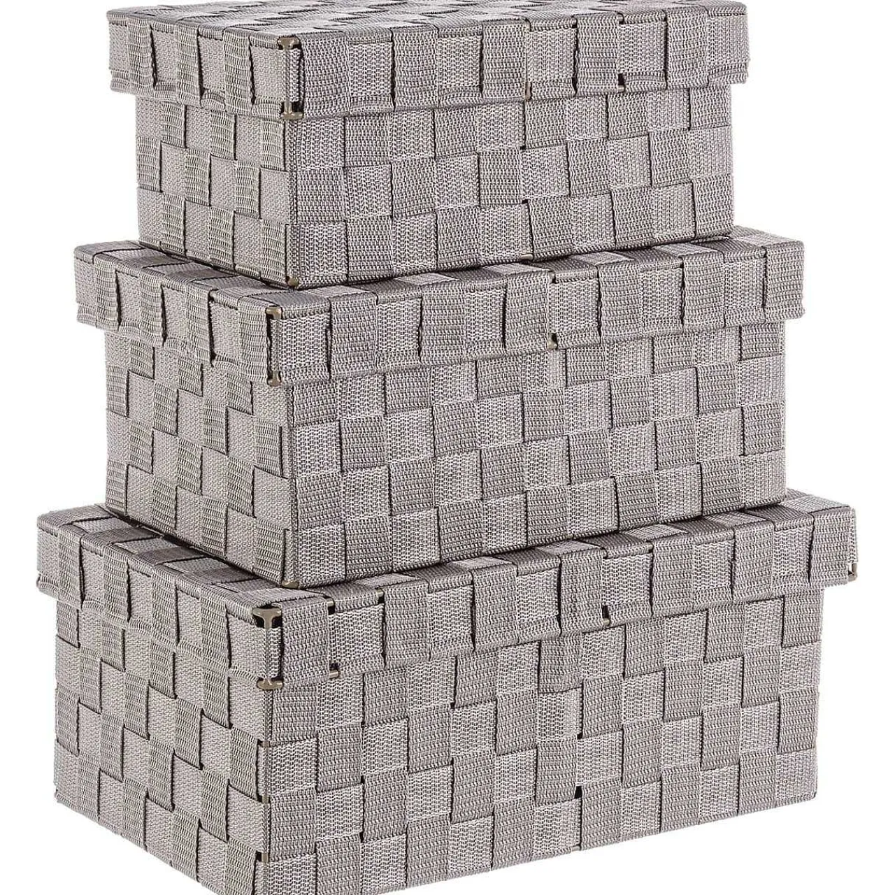 mutoni lifestyle Geflechte Schachtel Beige Nylon (3Er-Set)> Kisten & Truhen