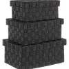 mutoni lifestyle Geflechte Schachtel Schwarz Nylon (3Er-Set)> Kisten & Truhen