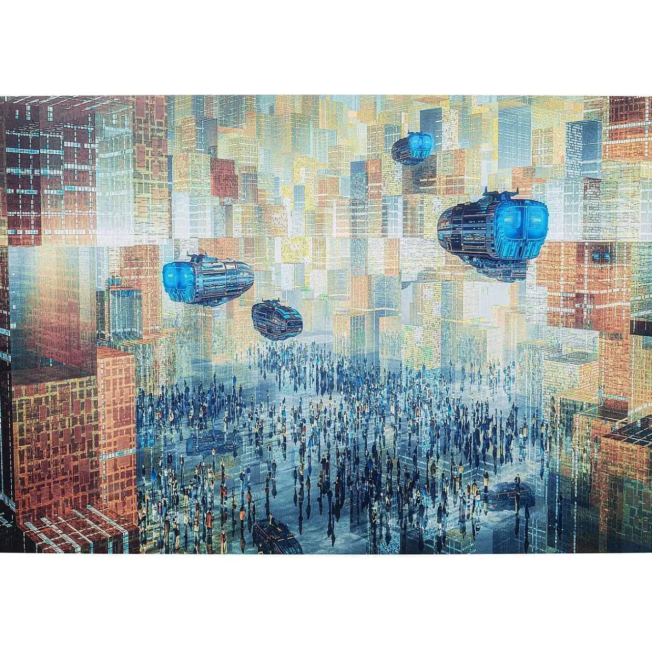KARE Design Glasbild 3D Future City 150X100> Glasbilder