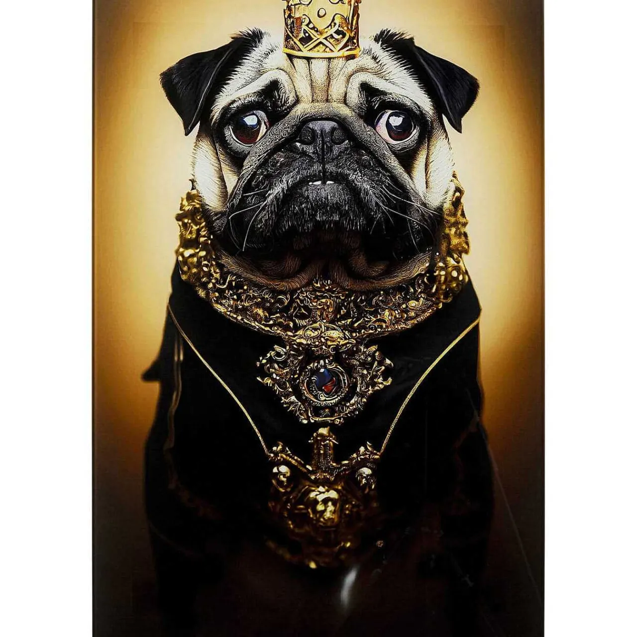 KARE Design Glasbild Prince Pug 40X60> Glasbilder