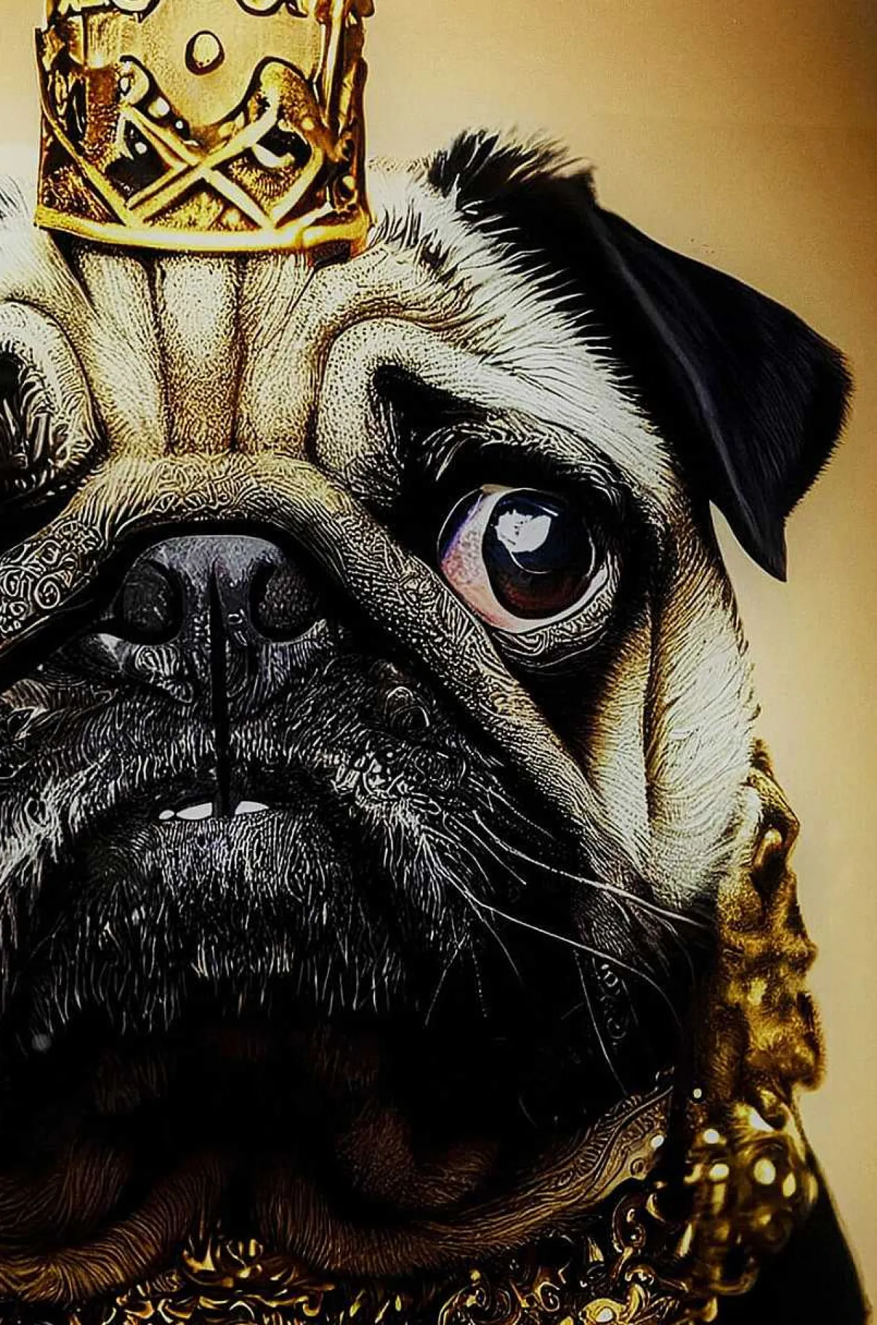 KARE Design Glasbild Prince Pug 40X60> Glasbilder