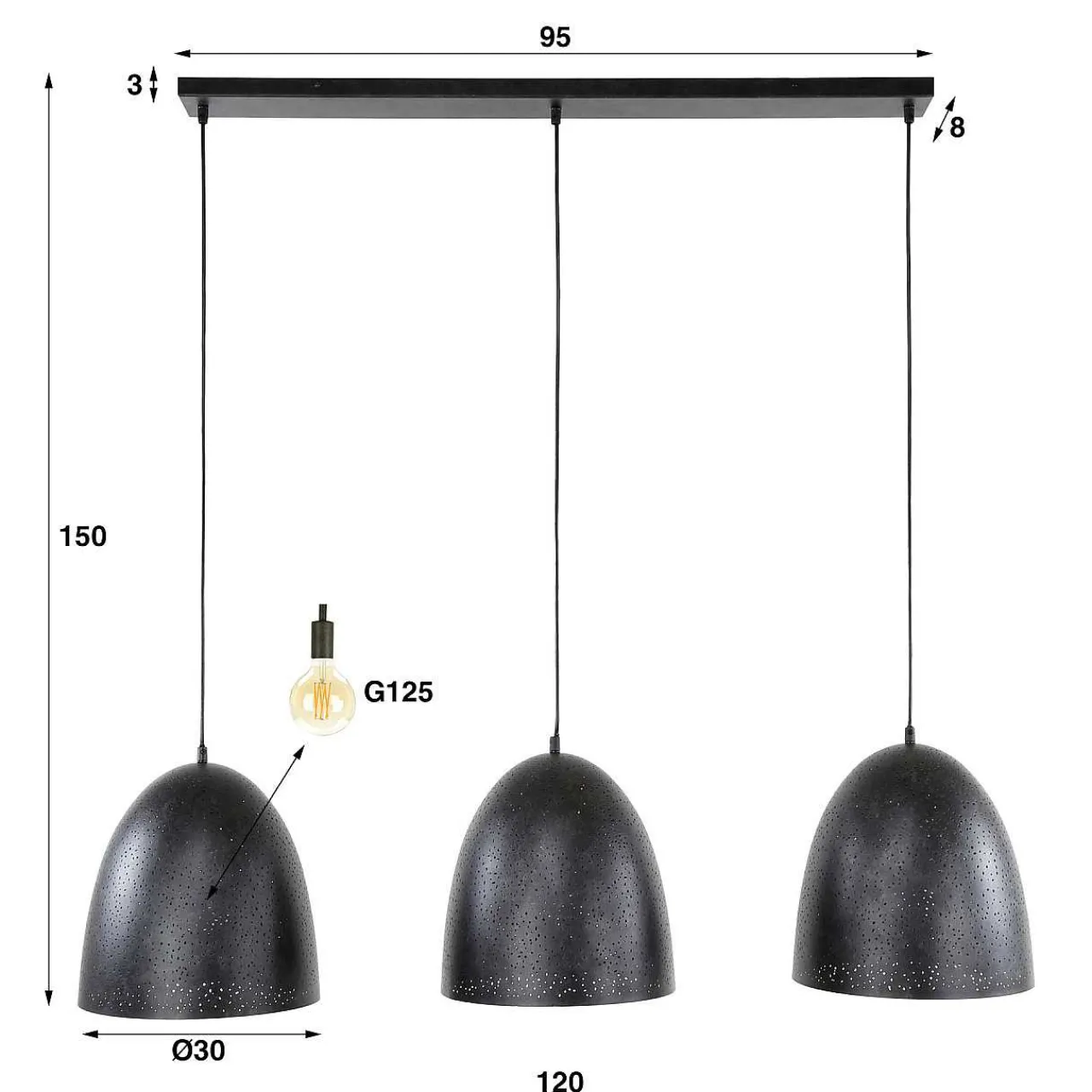 mutoni industrial Hangelampe Kosmos 3L> Hängeleuchten