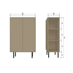 mutoni living Highboard Cadiz Kiefer Mud Melange 135X85><noscript><img width=