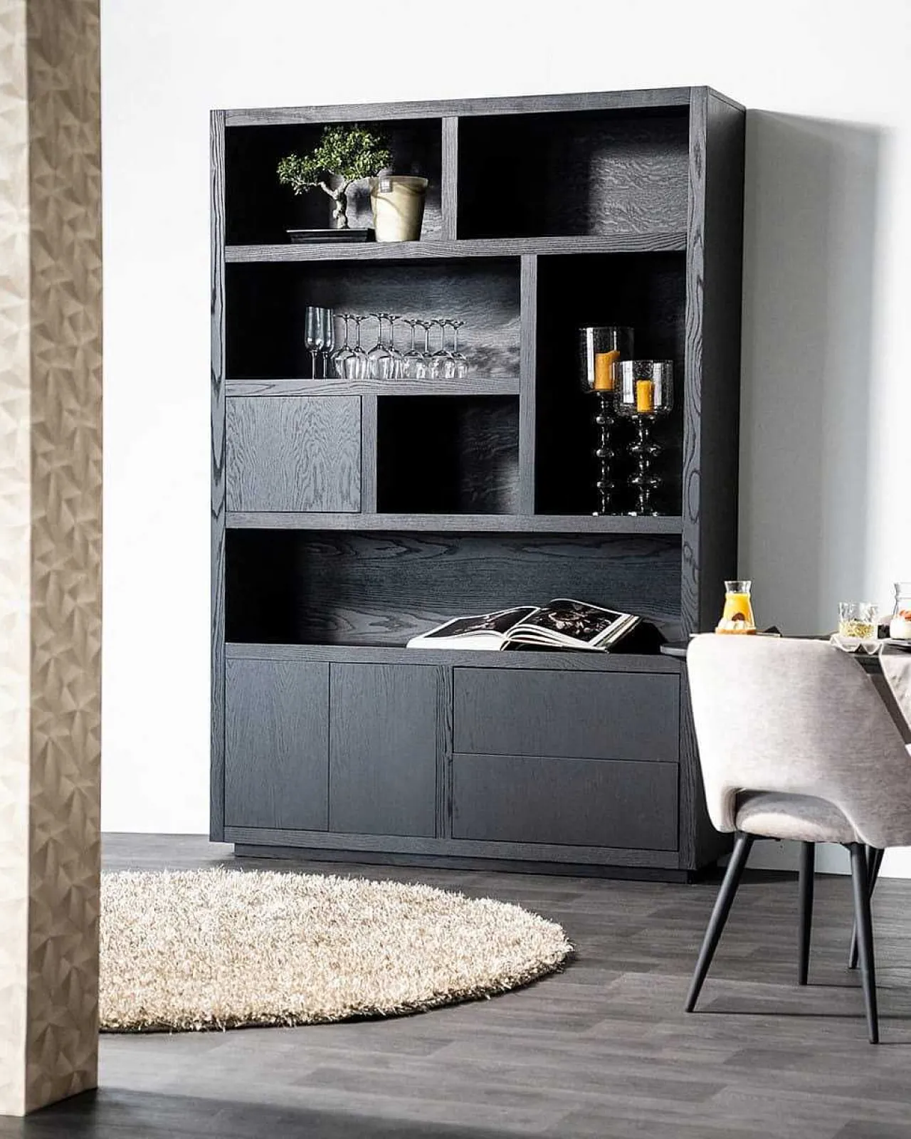 Eleonora Highboard Helsinki Schwarz 150X220> Highboards