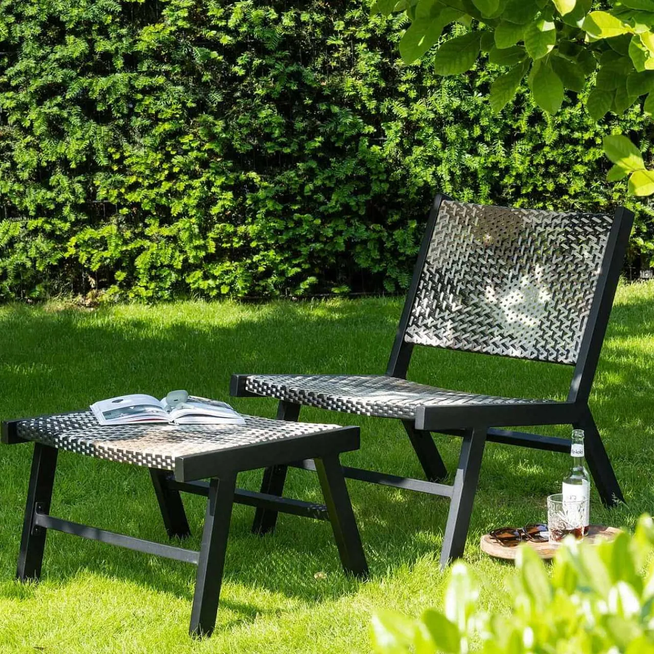 mutoni living Hocker Pom Aluminium> Gartenhocker