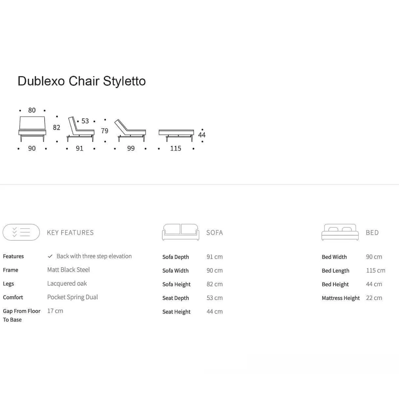 Innovation Living Innovation Sessel Dublexo Styletto Black Wood> Schlafsessel