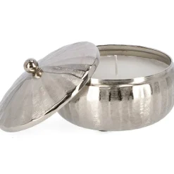 mutoni lifestyle Kerze Chisel Silber Rund 18> Kerzen