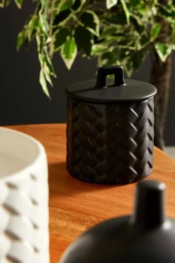 mutoni lifestyle Kerze Twine Mit Deckel Schwarz Rund 10><noscript><img width=