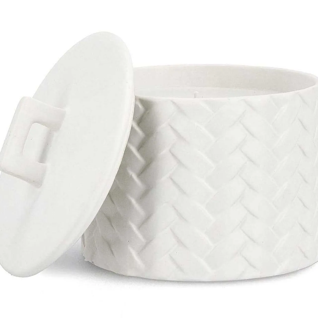 mutoni lifestyle Kerze Twine Mit Deckel Weiss Rund 15> Kerzen