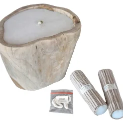 mutoni pleasure Kerze Verdania Teak Natur (4-Er Set)> Kerzen